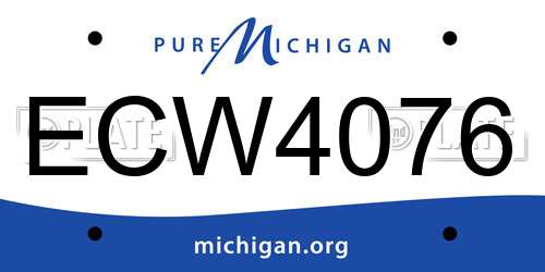 ECW4076 Michigan License Plate