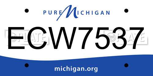 ECW7537 Michigan License Plate