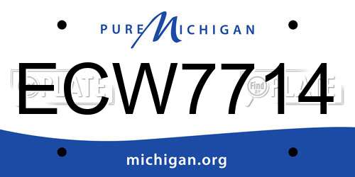 ECW7714 Michigan License Plate