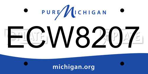 ECW8207 Michigan License Plate