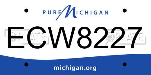 ECW8227 Michigan License Plate