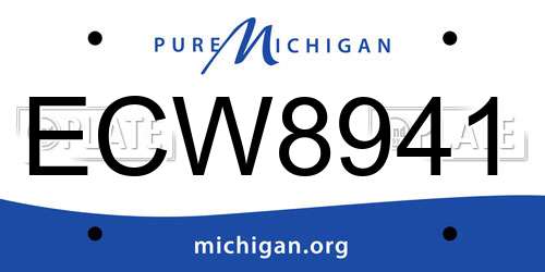 ECW8941 Michigan License Plate