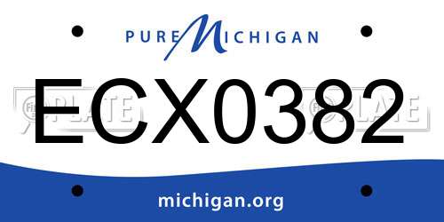 ECX0382 Michigan License Plate