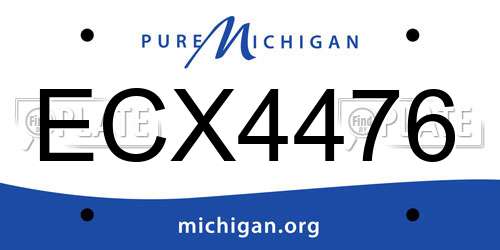 ECX4476 Michigan License Plate