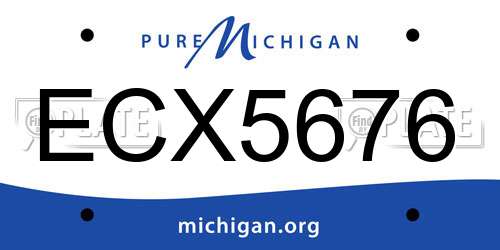 ECX5676 Michigan License Plate