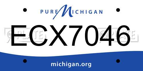 ECX7046 Michigan License Plate