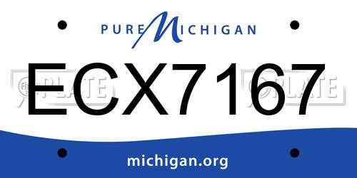 ECX7167 Michigan License Plate