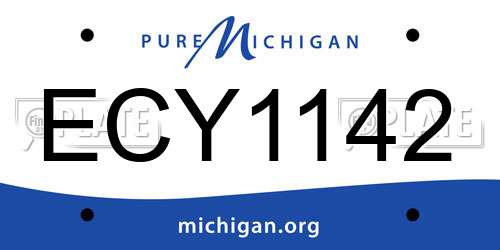 ECY1142 Michigan License Plate
