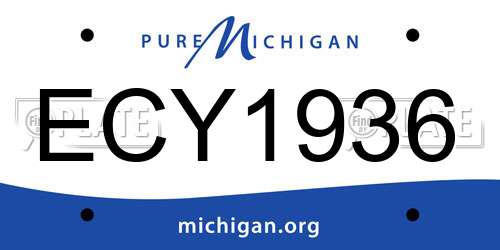 ECY1936 Michigan License Plate