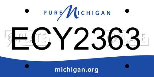 ECY2363 Michigan License Plate