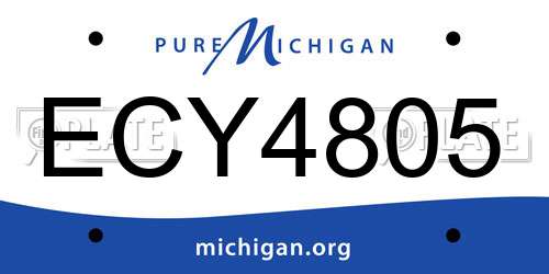 ECY4805 Michigan License Plate