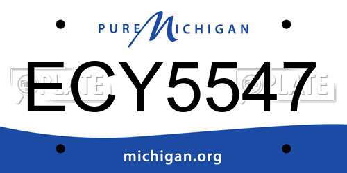 ECY5547 Michigan License Plate