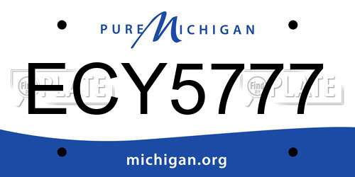 ECY5777 Michigan License Plate