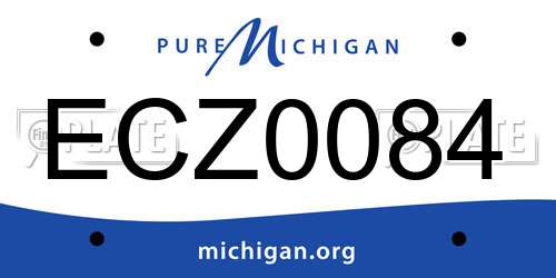 ECZ0084 Michigan License Plate