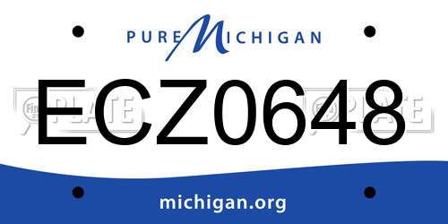 ECZ0648 Michigan License Plate