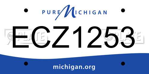 ECZ1253 Michigan License Plate