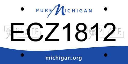 ECZ1812 Michigan License Plate