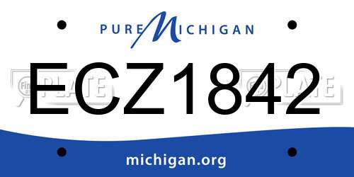 ECZ1842 Michigan License Plate