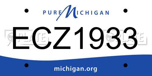 ECZ1933 Michigan License Plate