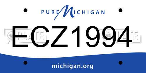 ECZ1994 Michigan License Plate