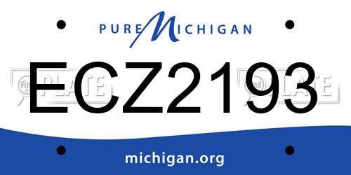 ECZ2193 Michigan License Plate
