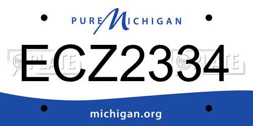 ECZ2334 Michigan License Plate