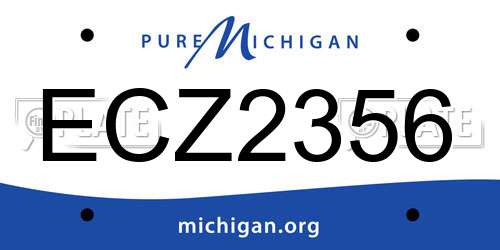 ECZ2356 Michigan License Plate