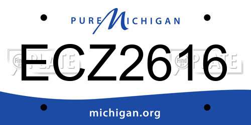 ECZ2616 Michigan License Plate