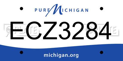 ECZ3284 Michigan License Plate