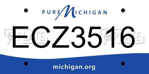ECZ3516 Michigan License Plate