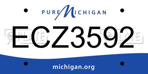 ECZ3592 Michigan License Plate
