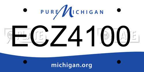 ECZ4100 Michigan License Plate