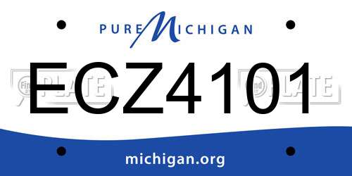 ECZ4101 Michigan License Plate