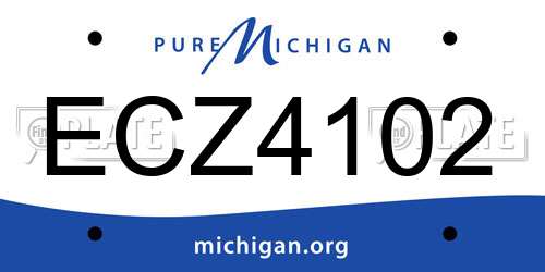 ECZ4102 Michigan License Plate