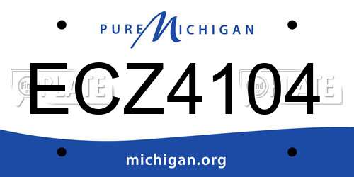 ECZ4104 Michigan License Plate