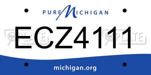 ECZ4111 Michigan License Plate
