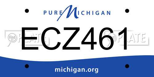 ECZ461 Michigan License Plate