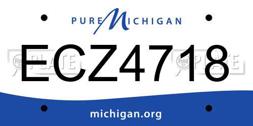 ECZ4718 Michigan License Plate