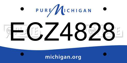 ECZ4828 Michigan License Plate
