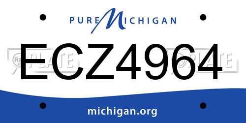 ECZ4964 Michigan License Plate
