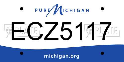 ECZ5117 Michigan License Plate