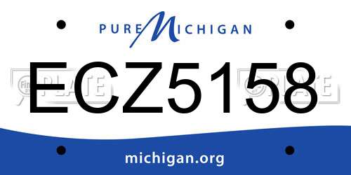 ECZ5158 Michigan License Plate