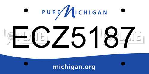 ECZ5187 Michigan License Plate