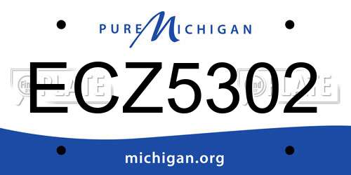 ECZ5302 Michigan License Plate
