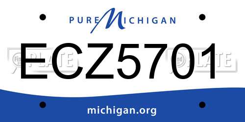 ECZ5701 Michigan License Plate