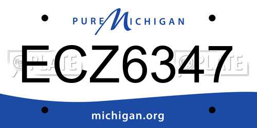 ECZ6347 Michigan License Plate