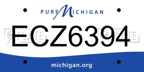 ECZ6394 Michigan License Plate