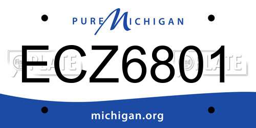ECZ6801 Michigan License Plate