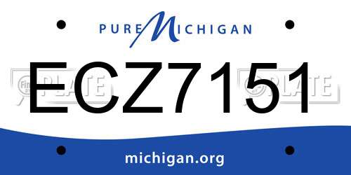 ECZ7151 Michigan License Plate