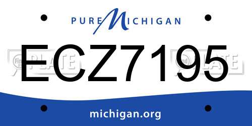 ECZ7195 Michigan License Plate